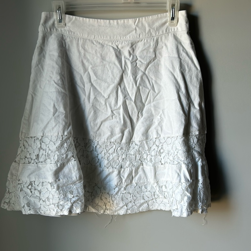 White lacy mini skirt